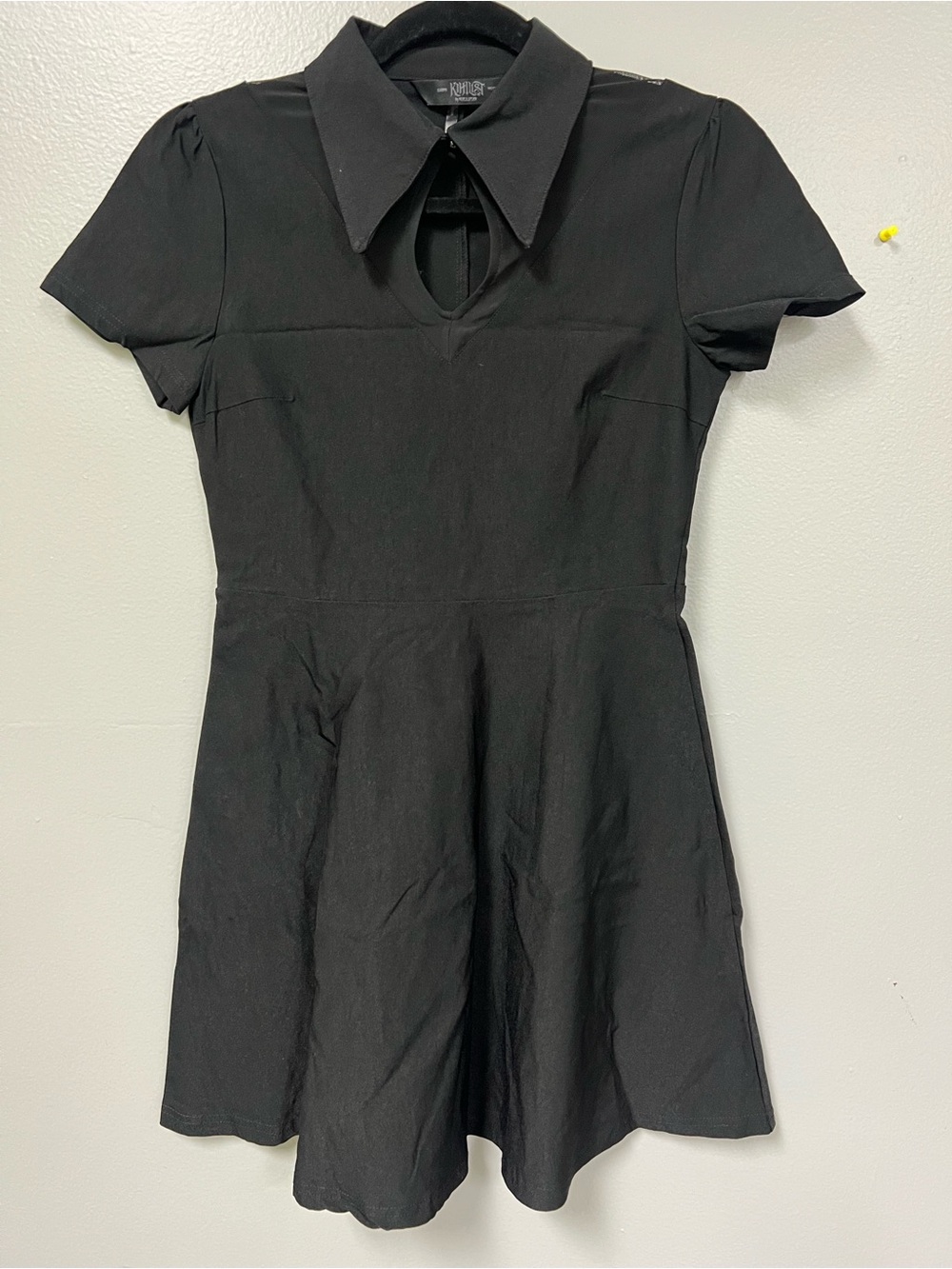 Killstar Wept Inside Mini Dress with Pointed Collar and Keyhole